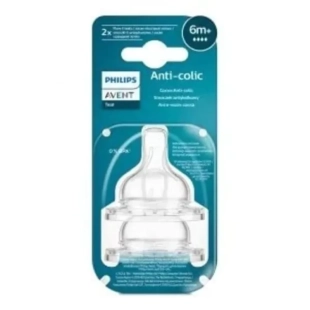 Биберон Anti-Colic Fast с 4 дупки 6м+ 2бр Avent