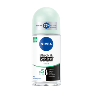Nivea дезодорант рол-он дамски blacк&white fresh 50мл