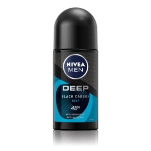 Nivea men дезодорант рол-он мъжки против изпотяване deep 50мл, Годен до: 31.8.2026 г.