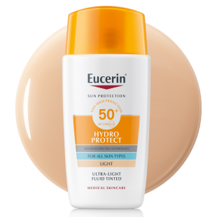 Eucerin Hydro protect Оцветен слънцезащитен ултралек флуид за лице SPF50+ Светъл цвят 50мл