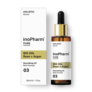 InoPharm Подхранващо масло за лице био роза и арган 30мл