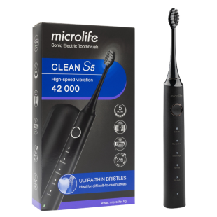 Microlife Clean S5 Sonic електрическа четка за зъби с 5 режима на работа и безжично зареждане