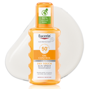 Eucerin oil control прозрачен слънцезащитен спрей spf 50 200мл