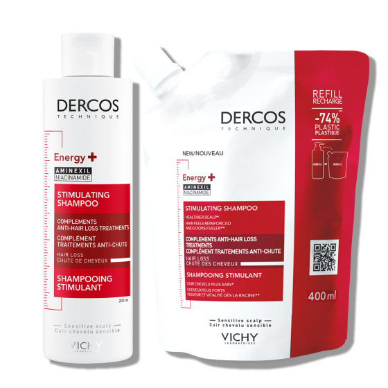 Vichy Dercos Energy шампоан против косопад 200мл + Шампоан Energy еко пълнител 400мл