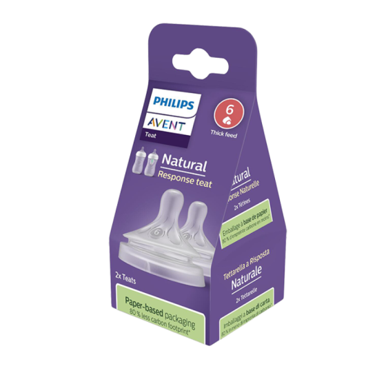 Биберон Natural Response - за гъсти храни поток 6 (6м+) 2бр Avent
