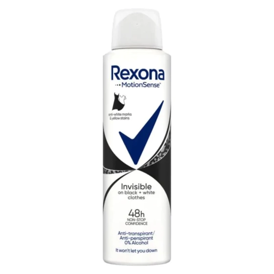 Rexona deo invisible black+white дезодорант спрей 150мл