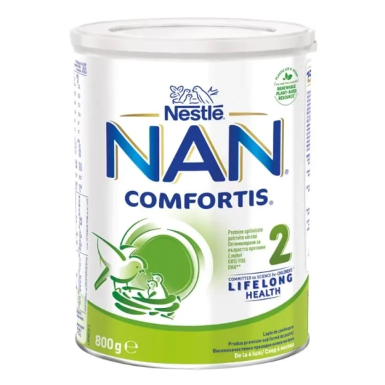 Nestle NAN Comfortis 2 Висококачествено обогатено мляко на прах за кърмачета 6+ месеца 800г