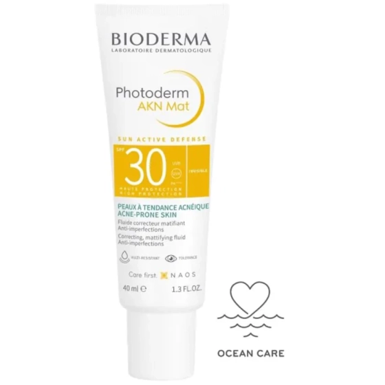 Bioderma Photoderm AKN Mat Слънцезащитен матиращ крем срещу несъвършенства SPF30 40 мл