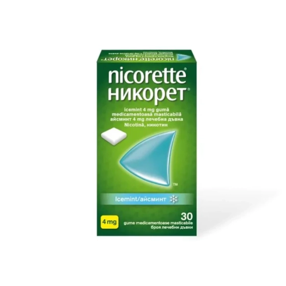 Никорет айсминт дъвки за отказване на цигарите 4мг х30