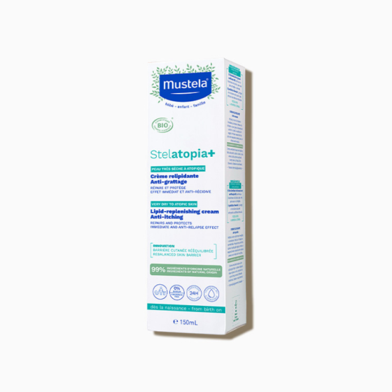 Mustela Stelatopia+ липидовъзстановяващ крем за много суха до атопична кожа 150мл
