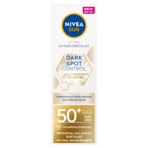 NIVEA Sun Слънцезащитен крем за лице Luminous против пигментация SPF 50+, 40 мл
