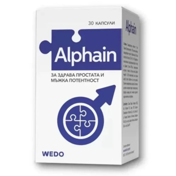 Alphain хранителна добавка за здрава простата х 30 капсули, Годен до: 28.2.2027 г.