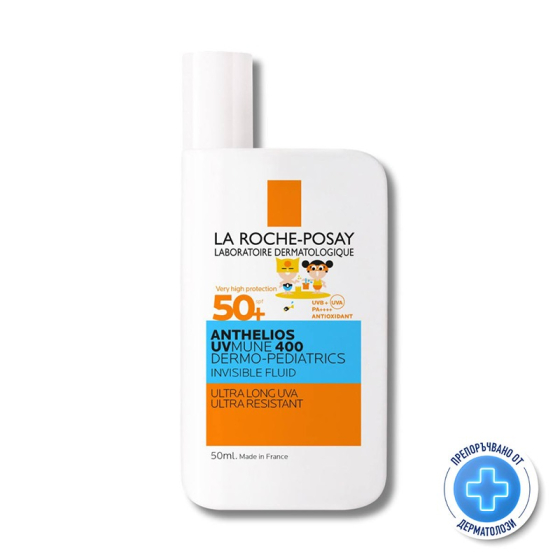 La Roche-Posay Anthelios Uvmune 400 Dermo-Pediatrics слънцезащитен флуид за деца SPF 50+ 50мл 886307 Годен до: 30.11.2026 г.
