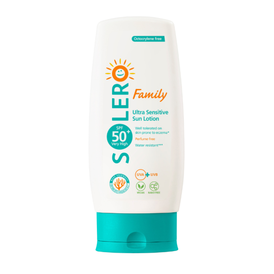 SOLERO Слънцезащитен лосион за чувствителна кожа SPF50+ 200мл