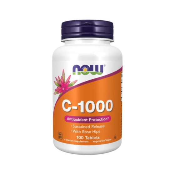Витамин C-1000 постепенно освобождаване х100 таблетки Now Foods