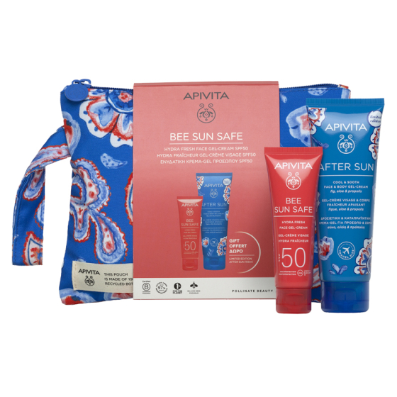 Apivita Bee Sun Safe Слънцезащитен гел-крем за лице SPF50 50 мл + Гел-крем за след слънце 100мл