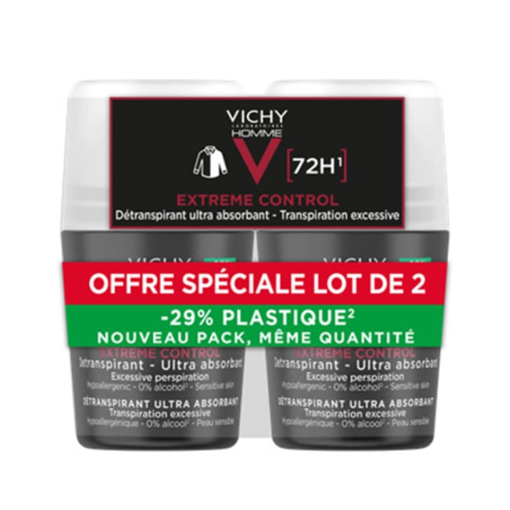 Vichy Homme дезодорант рол-он против петна и интензивно изпотяване за мъже 72ч 50мл x 2 701774