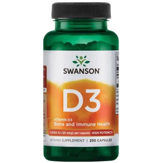 Swanson Витамин D3 1000IU 250 капсули