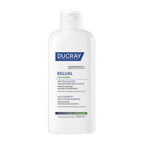 Ducray Kelual Squanorm Хидратиращ третиращ шампоан против мазен пърхот 200ml