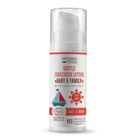 Wooden spoon Baby&Family Био слънцезащитен лосион SPF50 50мл