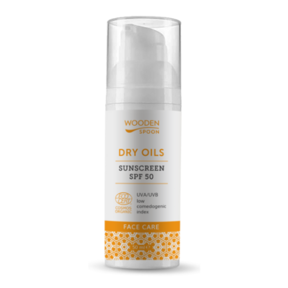Wooden spoon Dry Oils Био слънцезащитен лосион за лице SPF50 50мл