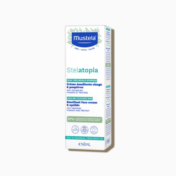 Mustela Stelatopia Емолиентен крем за лице и клепачи 40 мл