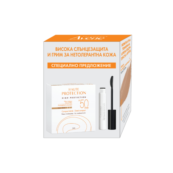 Комплект Avene Минерална крем-пудра за лице меден цвят SPF50 10г + Спирала 3мл