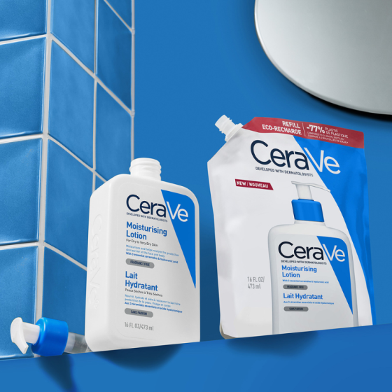 Cerave хидратиращ лосион за лице и тяло, суха към много суха кожа 473мл рефил 905633