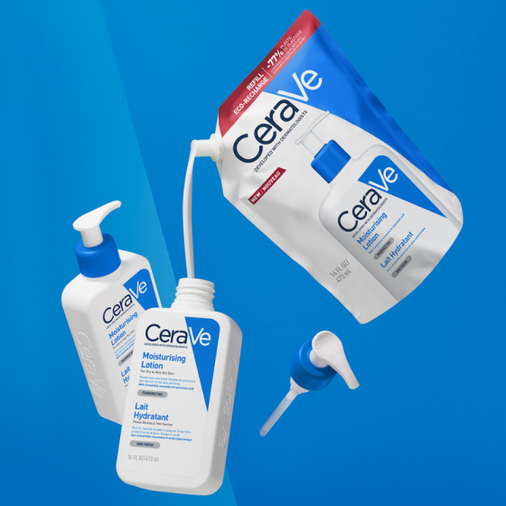 Cerave хидратиращ лосион за лице и тяло, суха към много суха кожа 473мл рефил 905633