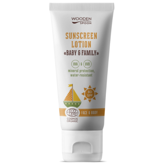 Wooden spoon Baby&Family Био слънцезащитен лосион SPF30 100мл