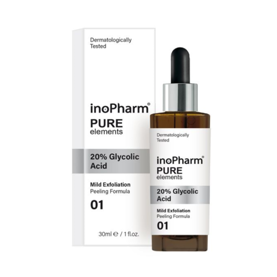 InoPharm Pure elements Пилинг за лице с 20% Гликолова киселина 30мл
