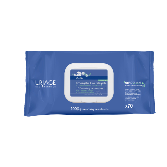 Uriage термални почистващи мокри кърпички х70