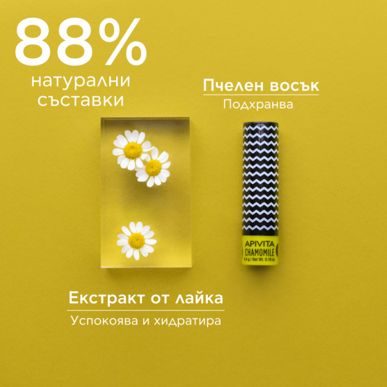 Apivita стик за устни с лайка spf 15  4,4г