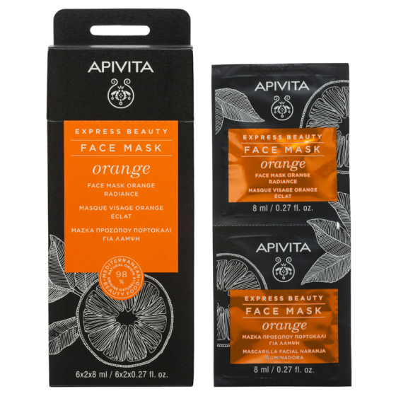 Apivita Express Beauty Маска с портокал 6х2 броя Годен до: 31.12.2026 г.
