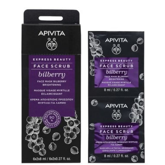 Apivita Express Beauty Ексфолиант с боровинка 6х2 броя, Годен до: 31.12.2026 г.