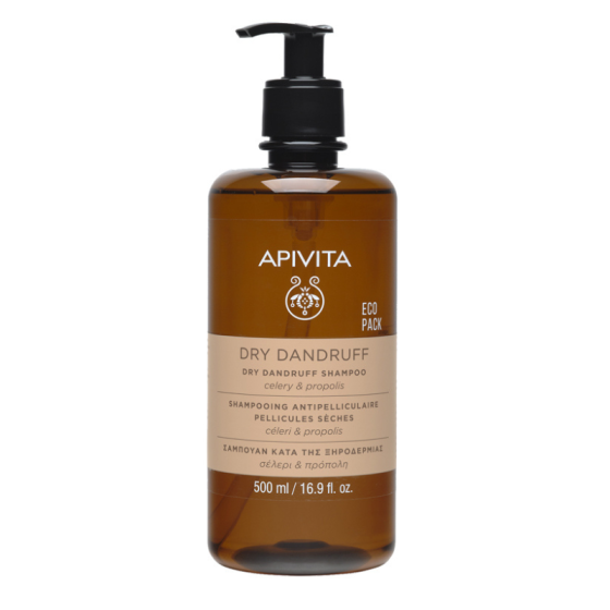 Apivita шампоан против сух пърхот с целина и прополис 500ml