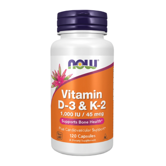 Now foods Витамин D3 и K2 1000IU/45мкг 120 капсули