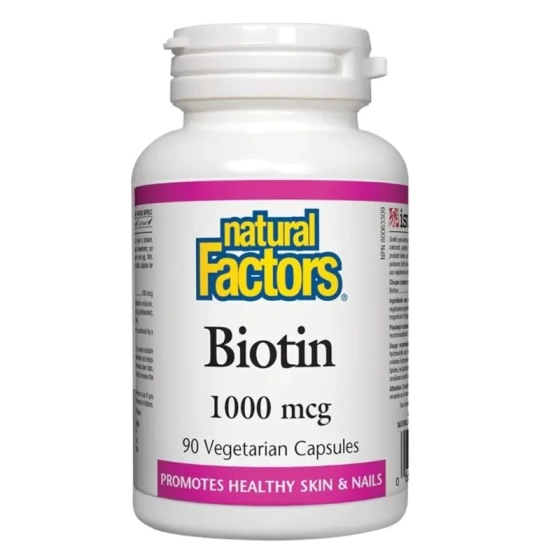 Биотин капсули за коса и кожа 1000мкг х90 Natural Factors