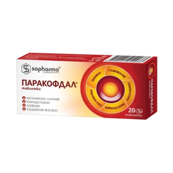 Паракофдал таблетки  при болка и главоболие х20
