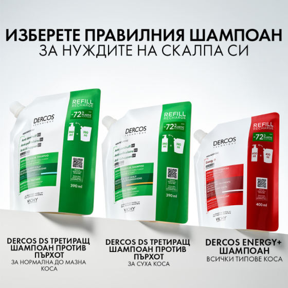 Vichy Dercos Energy+ Шампоан при косопад рефил 400мл 902823
