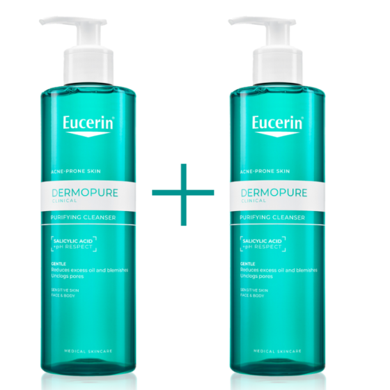 Комплект Eucerin DermoPure Clinical Измиващ гел 2х400мл