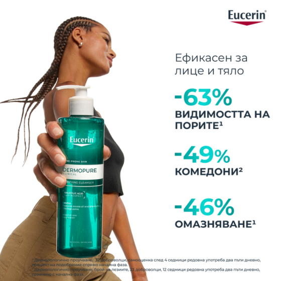 Комплект Eucerin DermoPure Clinical Измиващ гел 2х400мл