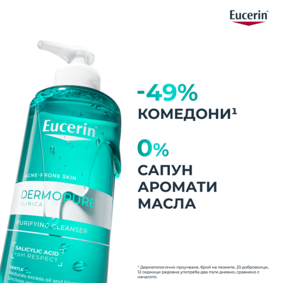 Комплект Eucerin DermoPure Clinical Измиващ гел 2х400мл