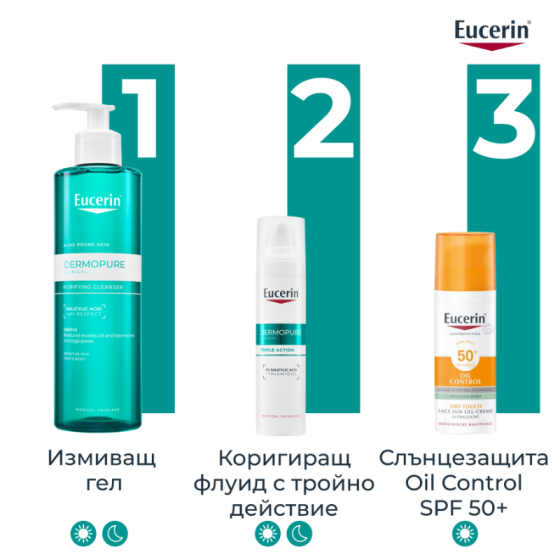Комплект Eucerin DermoPure Clinical Измиващ гел 2х400мл