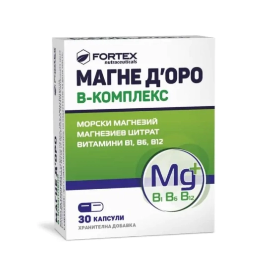 Магне Д’оро  В-комплекс капсули за намаляване на чувството на отпадналост и умора х30