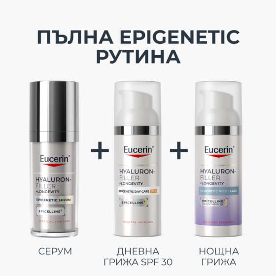 Eucerin Hyaluron-Filler + Longevity Epigenetic Нощна грижа 50мл