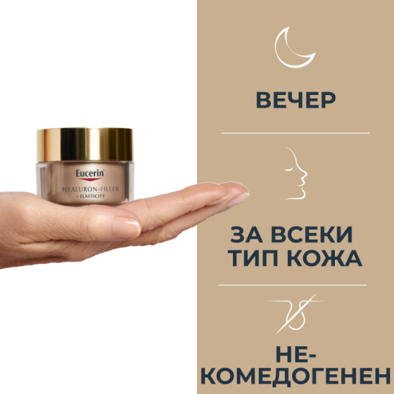 Комплект Eucerin Hyaluron-Filler + Elasticity Дневен крем SPF30 50мл + Нощен крем 50мл + несесер