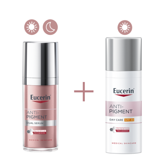 Комплект Eucerin Anti-Pigment Серум с двойно действие 30мл + Дневен крем SPF30 50мл
