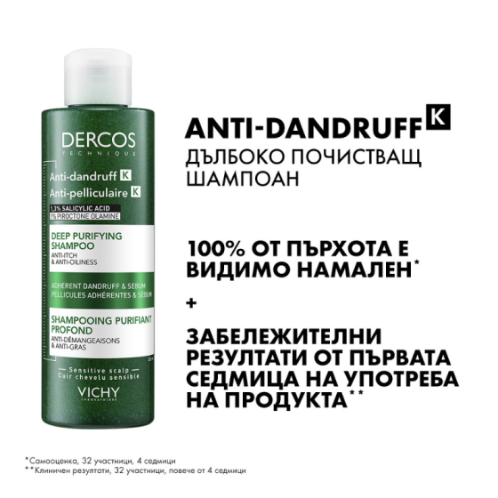 Vichy dercos k шампоан почистващ против пърхот 250мл. 736459
