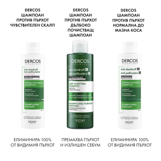 Vichy dercos k шампоан почистващ против пърхот 250мл. 736459
